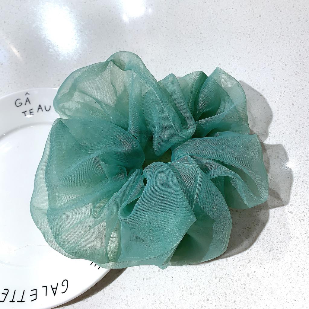 Super Bright Organza Large Intestine Ring Hair Band Girl Head Band Fashion Wide Edge Hair Accessories