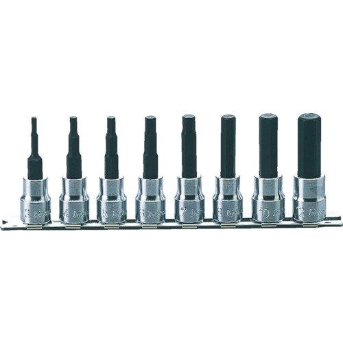

Koken Hex Bit Socket Rail Set Total Length 62mm 8 pieces 3/8(9.5mm)SQ. RS3010M/8-L62
