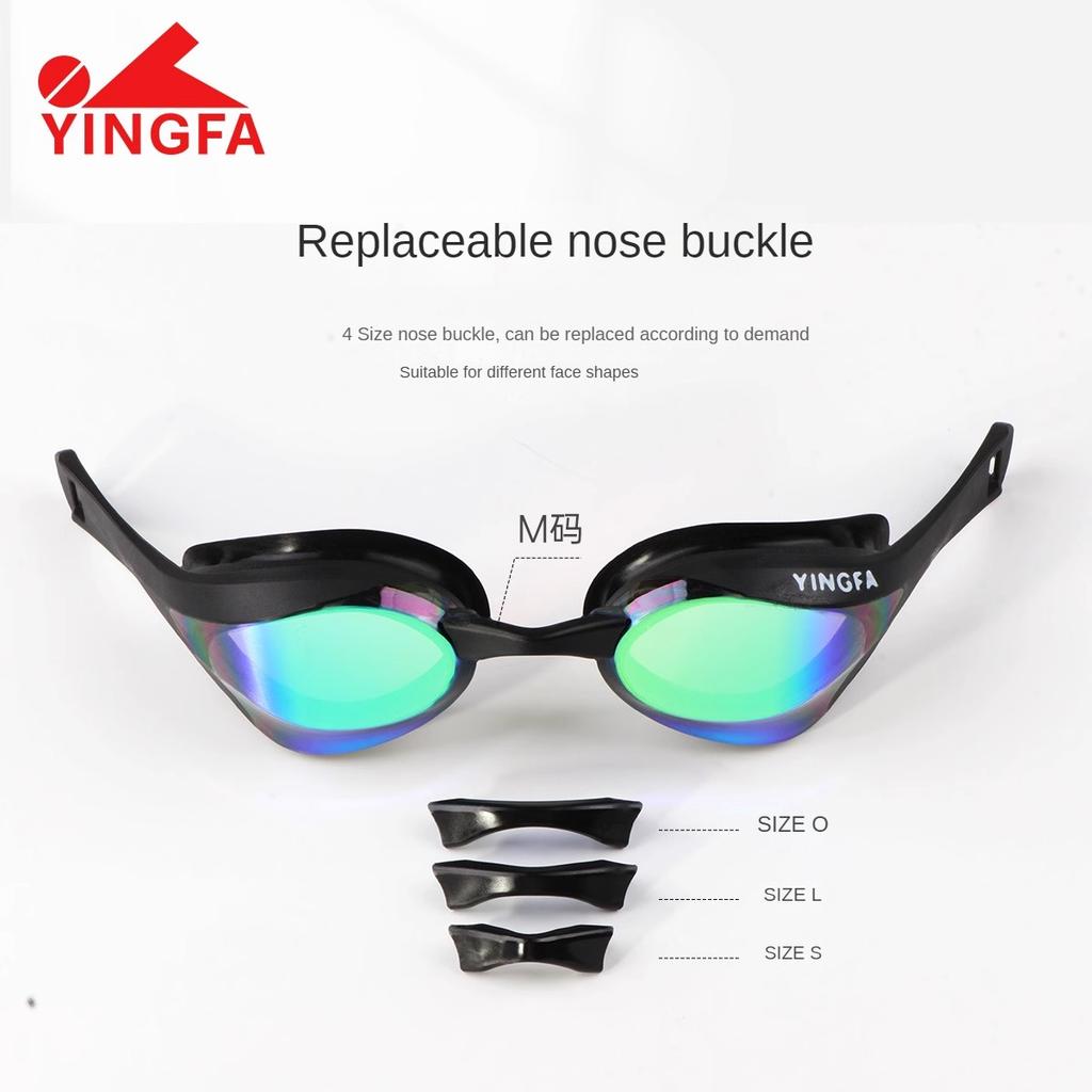 Yingfa Professional Swimming Goggles Waterproof Racing Electroplating Anti-Fog Diving Glasses With Replaceable Nose Buckle2