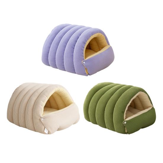 Pet House Bed Non-Slip Base Removable Washable Cover Cave Design Washable Cat Bed with Zipper Indoor Outdoor Portable Nest