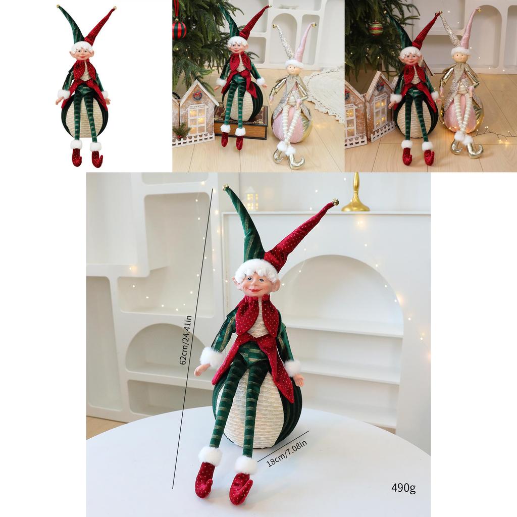 Christmas Elf Decor Plush Fabric Ornaments For Holiday Tree And Hotel Window Display