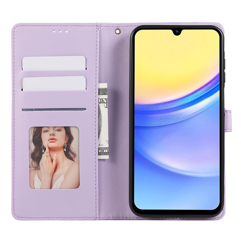 For Samsung Galaxy A36 5G Case 3D Rhombus Grid Imprinted Wallet Leather Phone Cover with Lanyard
