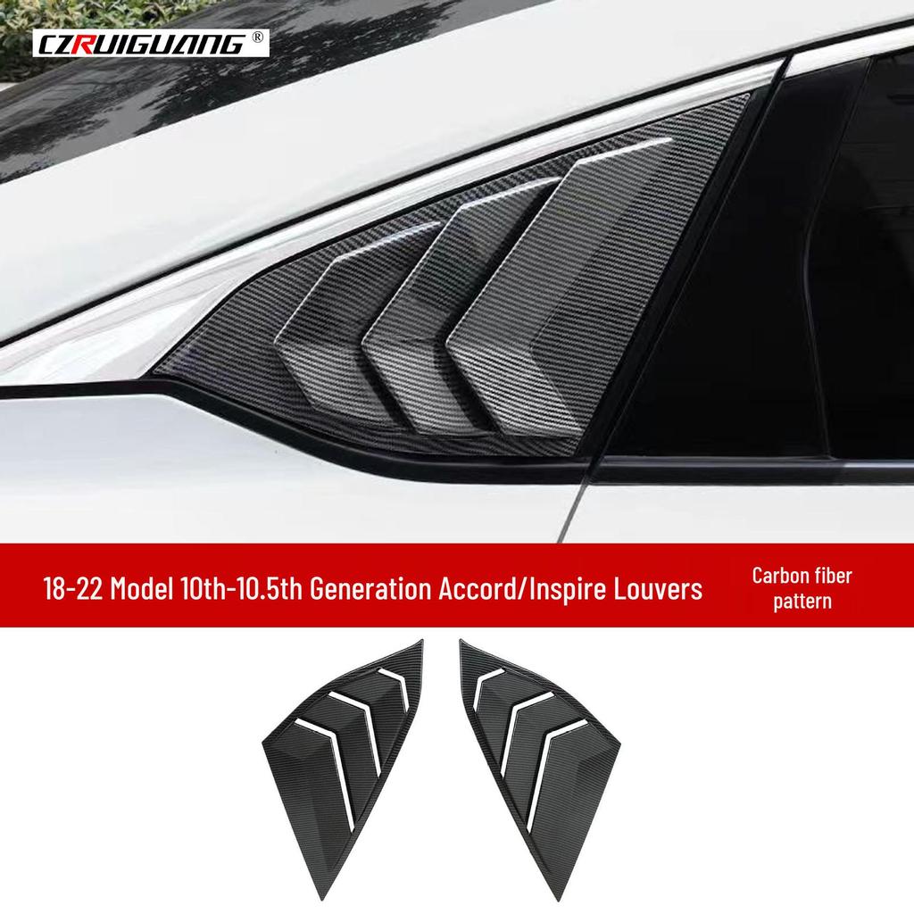 Compatible with 19 Honda Inspire/Accord Models: Front Lip, Side Skirts, Rear & Top Spoilers, Louvers Body Kit.