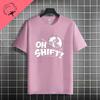 Unisexs Funny OH SHIFT Racing Bicycle Graphic Tshirt 100 Cotton Short Sleeve Round Neck Humor Style Casual Sports Tshirt