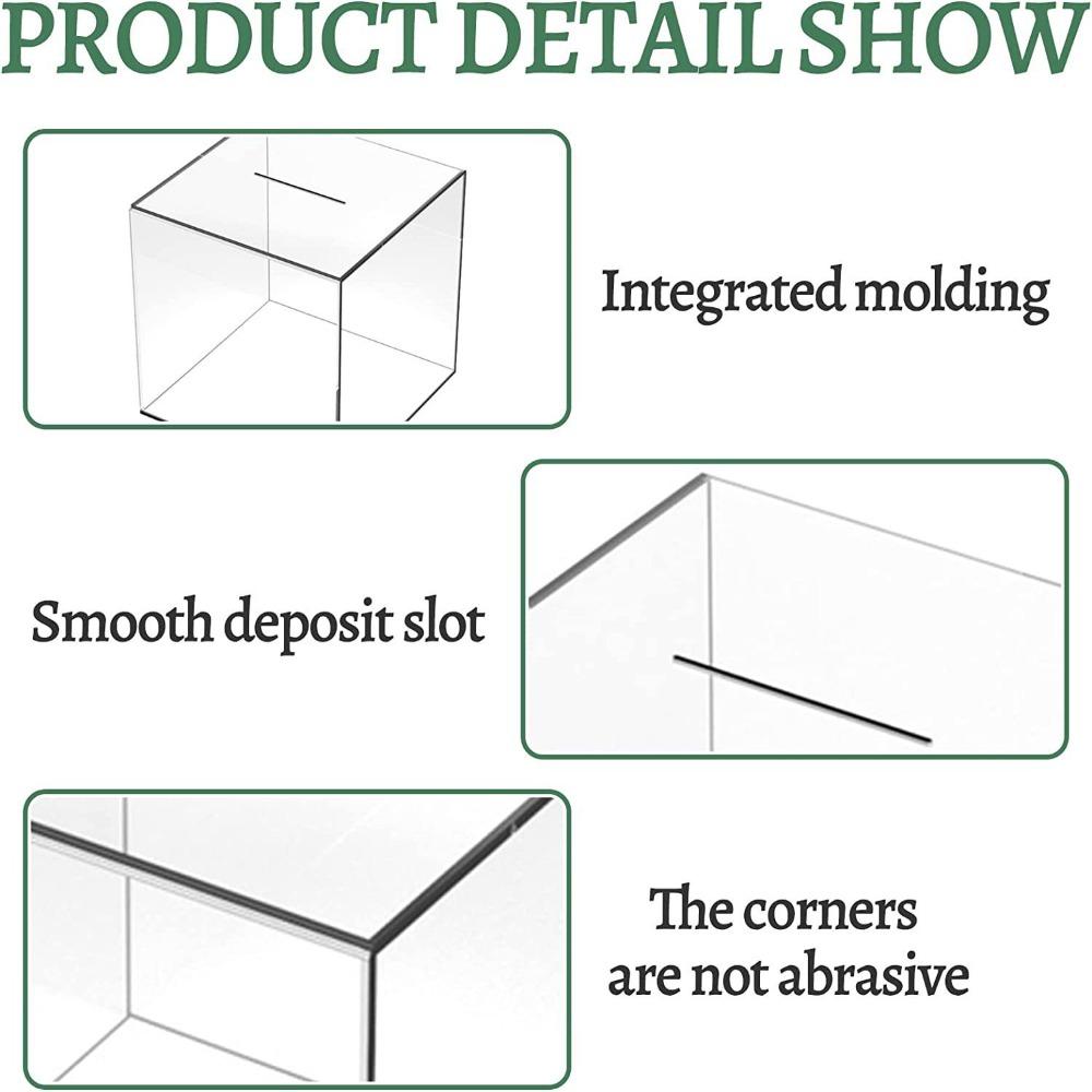 Durable Transparent Cannot Be Opened Birthday Gift Coins Container Money Saving Box Cube Piggy Bank