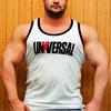 O-Neck Sleeveless Men Vest Breathable Summer Letter Print Fitness Vest Top Sportwear
