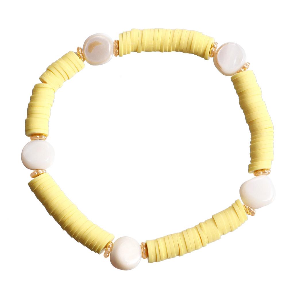 Bohemian Resort Beach Wind Colorful Pottery Sheet Beaded Necklace Women'S Wind Bracelet Charm