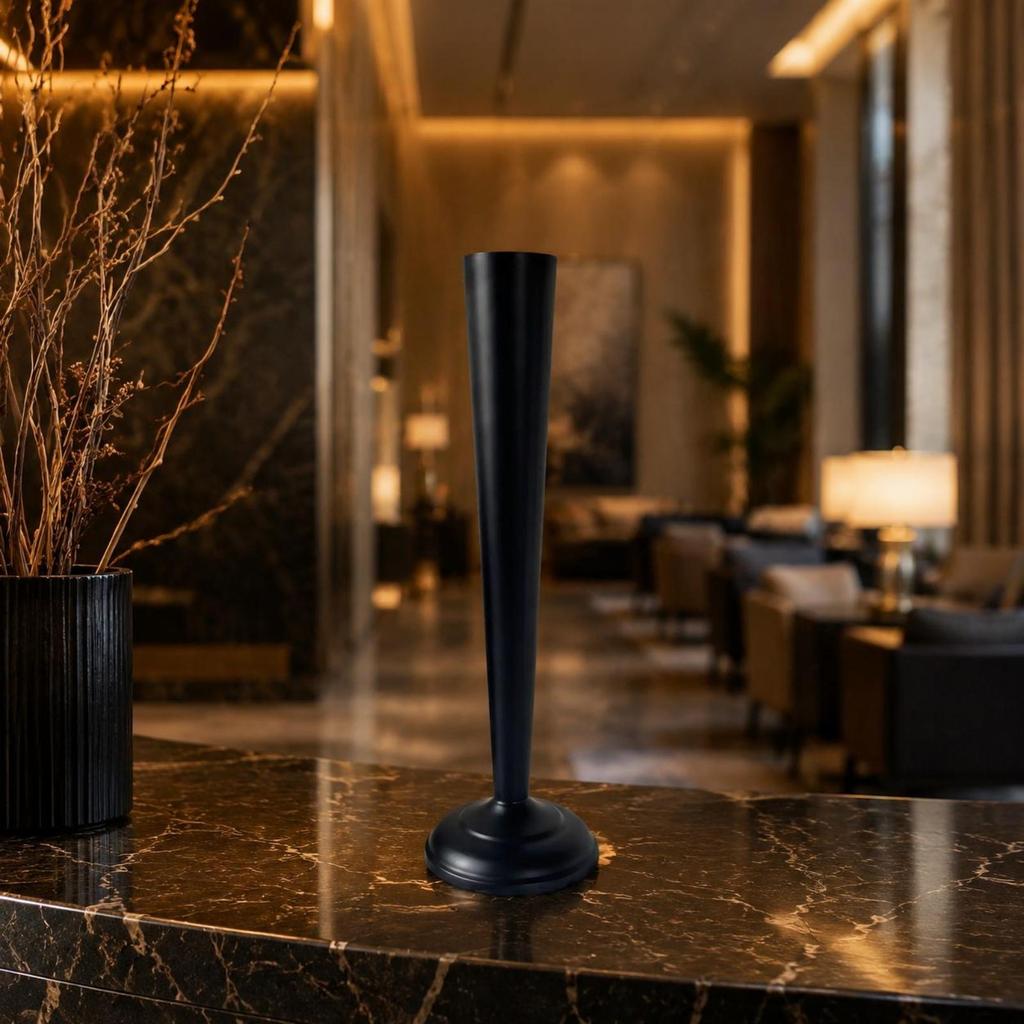 Black Metal Vase Minimalist Design Tall up to Date Style Home Decor for Hotel,