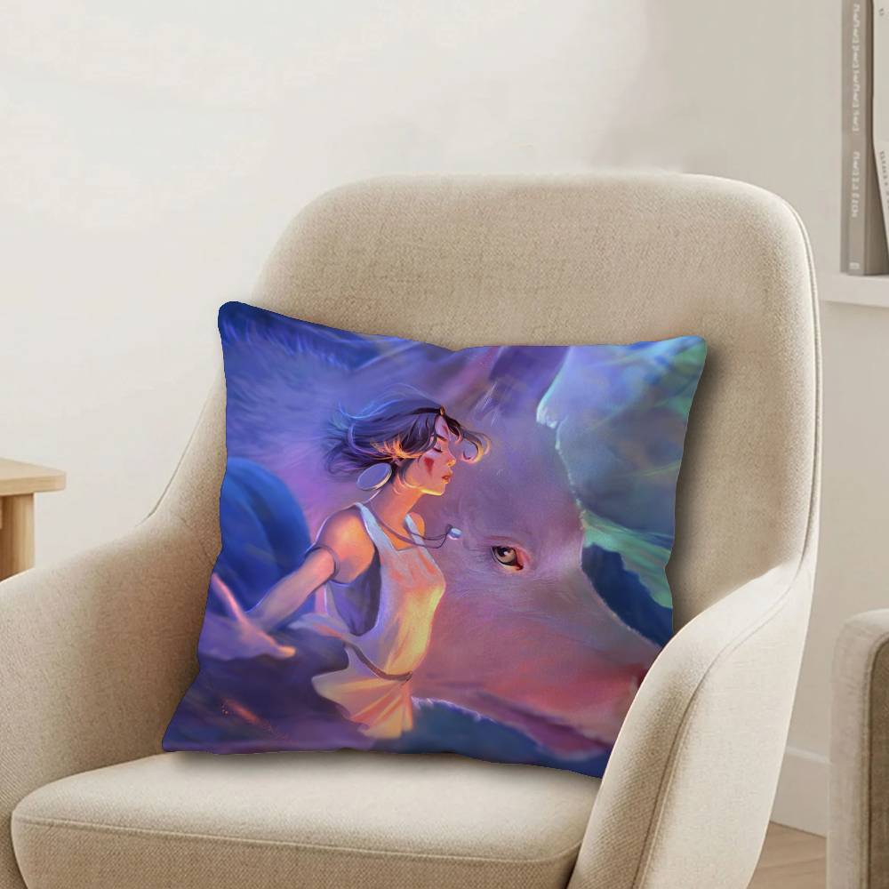 Anime PPrincess MMononoke Pillow Gift Home Office Decoration Bedroom Sofa Car Cushion Cover Case X