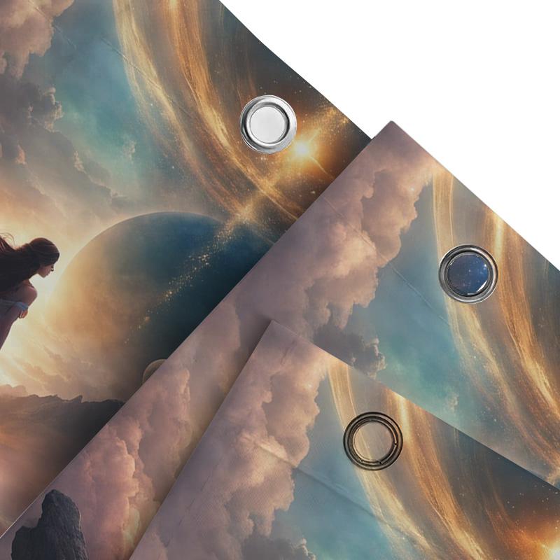 Fantasy Woman In Celestial Landscape Waterproof Shower Curtain