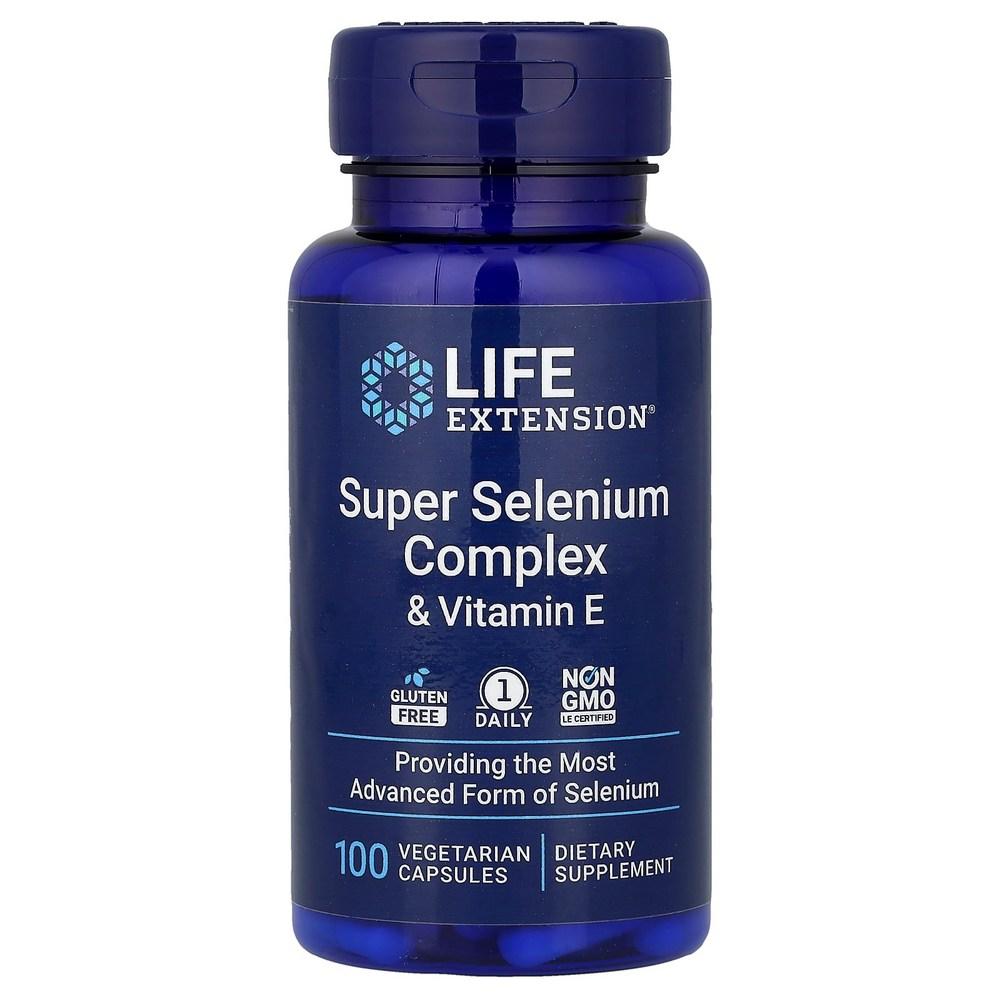 Life Extension Super Selenium Complex & Vitamin E Veggie Capsules 100 Tablets