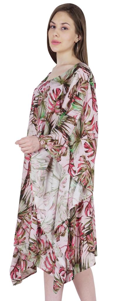 Moomaya Women  s  Short  Tunic  Kaftan  Casual Kimono Mini Beach Dress Swimsuit Cover Up