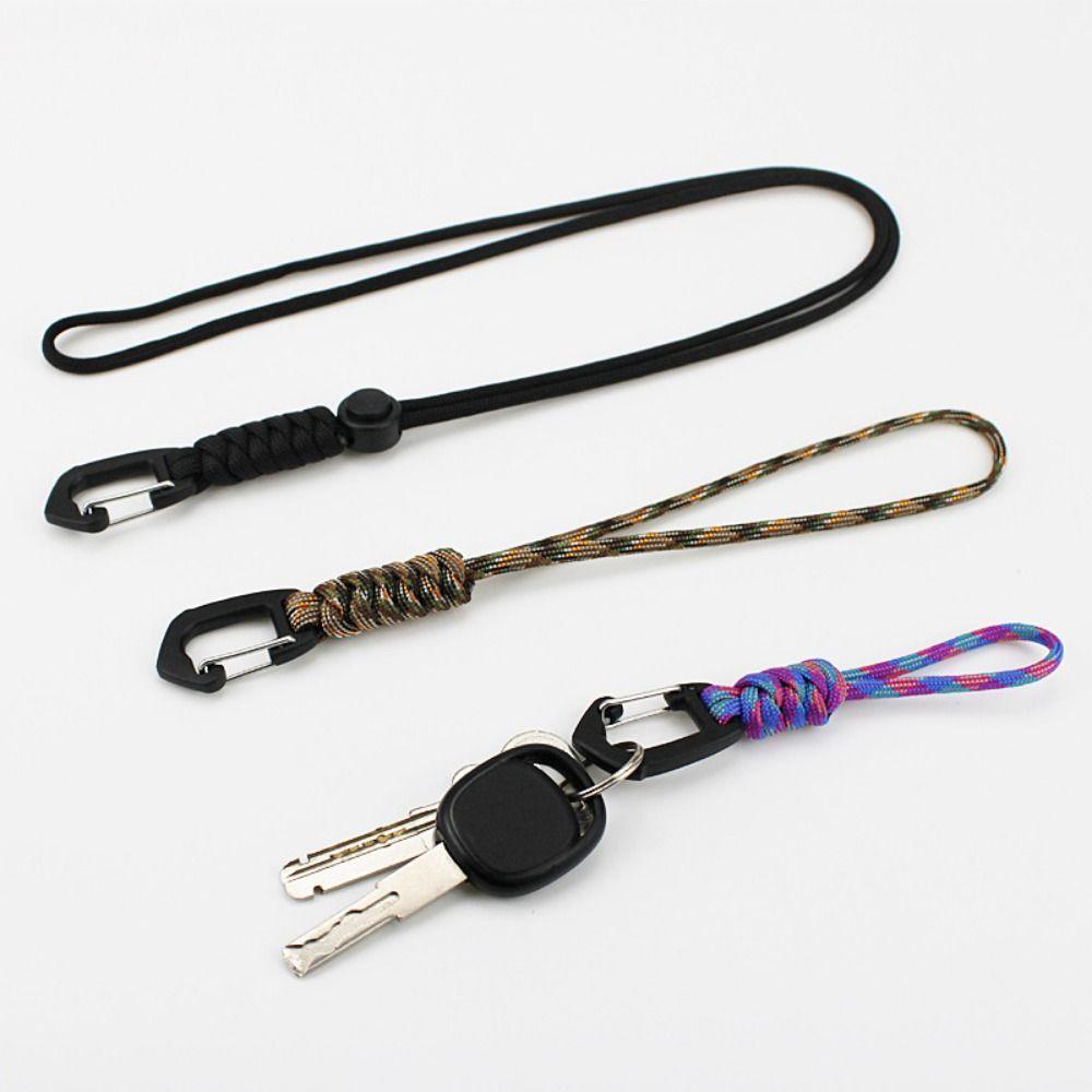 1Pcs Schlüssel Ring Schlüssel Lanyard Outdoor Camping Geflecht Seil Multifunktions Regenschirm Seil Haken