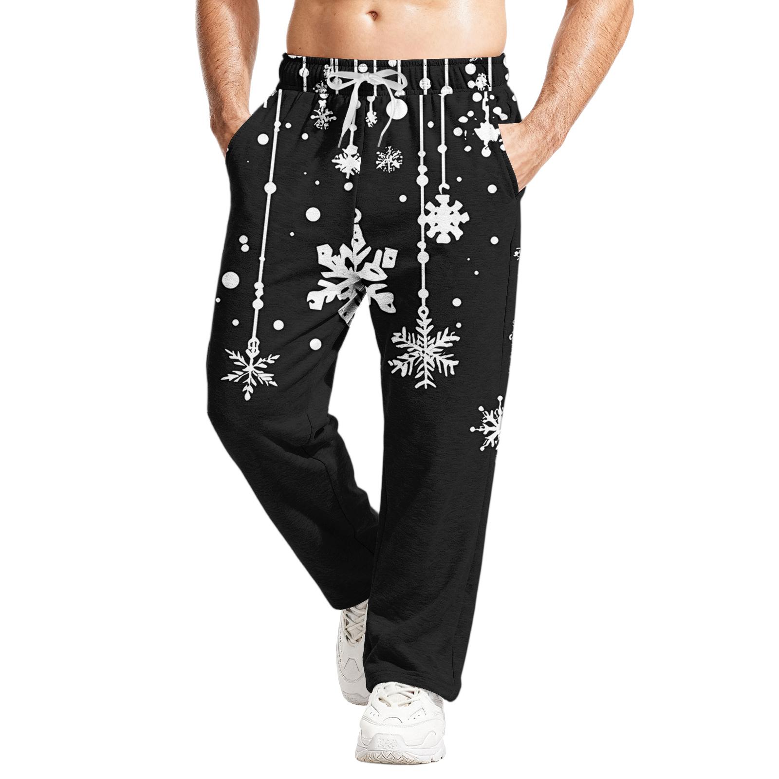 

Мужские повседневные спортивные штаны свободного кроя с эластичным поясом и кулиской, штаны для йоги L чёрный