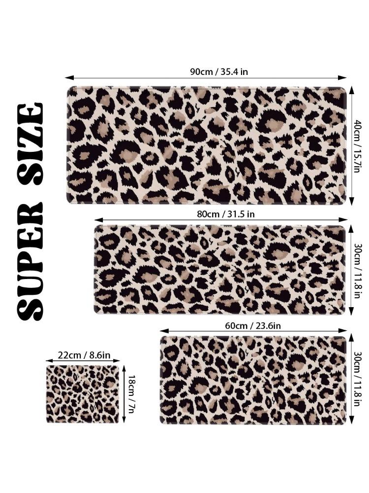 Leopard Print Mouse Pad Large Computer Office Game Table Mat 90x40 Xxl Rubber Nonslip Stitched Edge Keyboard Mats Long Desk Pad