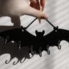 Wooden Wall Mount Bat Hook Decoration Gothic Wooden Bat Key Rack Decorative Space-Saving Organizer Hanger Rack