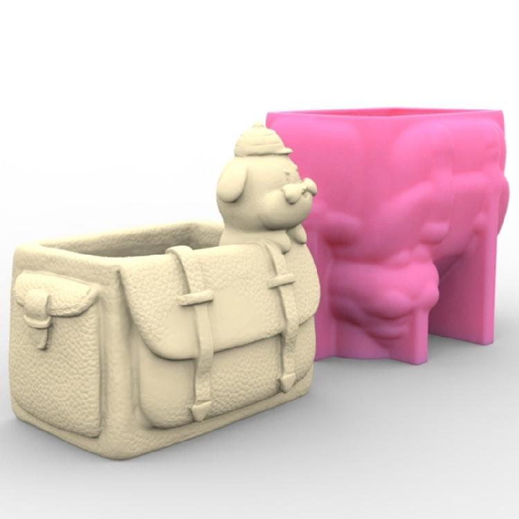 Backpack Dog Succulent Pot Mold Flower Pot Resin Mold Home Office Desktop