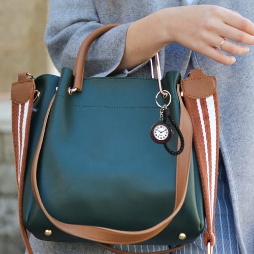 Lancardo Carabiner Watch, Nurse Watch, Pocket Watch with Keychain, Leather Rope, Analog, Diamond, Trunk, Easy To Read, Perfect for Everyday Use, Mount