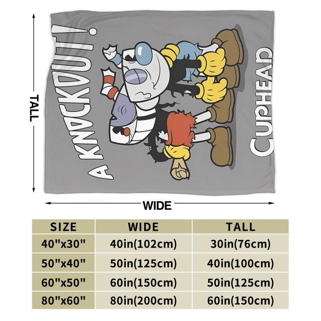 Cupheads & Mugmans Blanket Cartoon Super Soft Fluffy Plush Throw Blanket For Boy Girl Living Room Flannel Bedspread Bed Cover