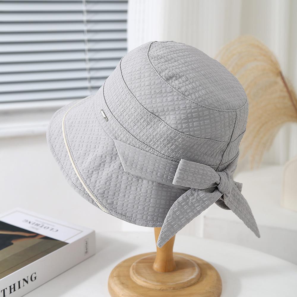 Summer Hats For Women Bucket Hat Korean Style Retro Lady Fashion Cloth Bow Foldable Sunscreen Trendy Women's Fisherman Cap New