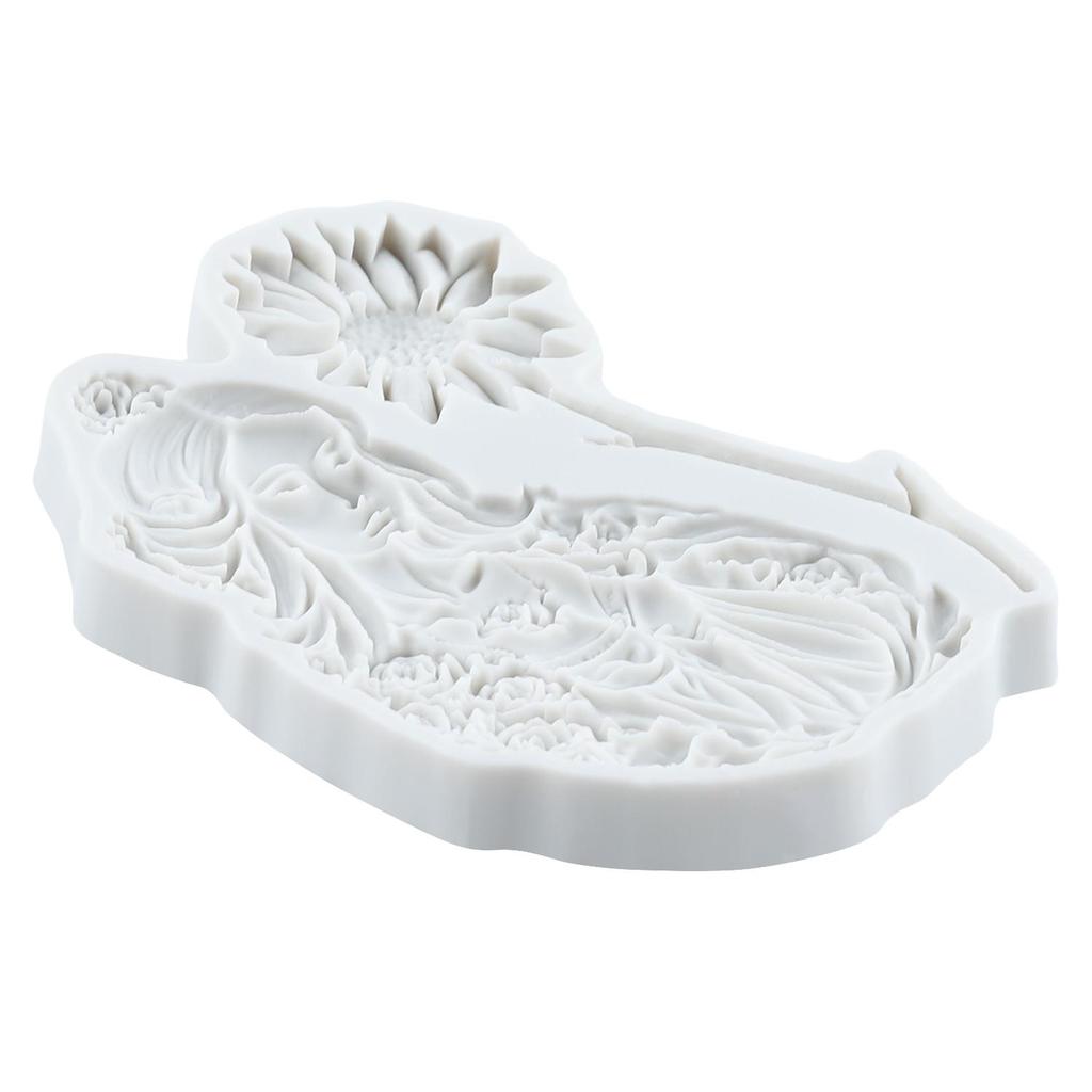 Formy silikonowe bogini, forma do fondantu w kształcie słonecznika, narzędzia do dekoracji ciast, ozdoba na babeczkę, czekolada, cukierki, guma do żucia, glina polimerowa