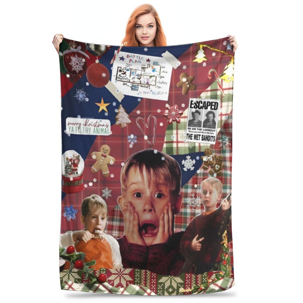 Home Alone Macaulay Culkin Collage Blanket Fleece Kevin Comedy Ultra-Soft Throw Blanket for Bed Bedspread