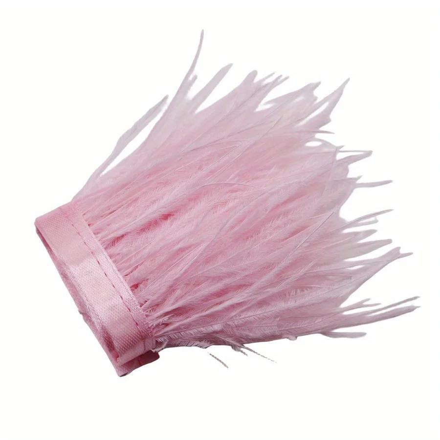 1/10M Natural Plume Black Ostrich Feathers Trim Crafts DIY Feather Ribbon Jewelry Making Wedding Party Christmas Decor 8-10cm