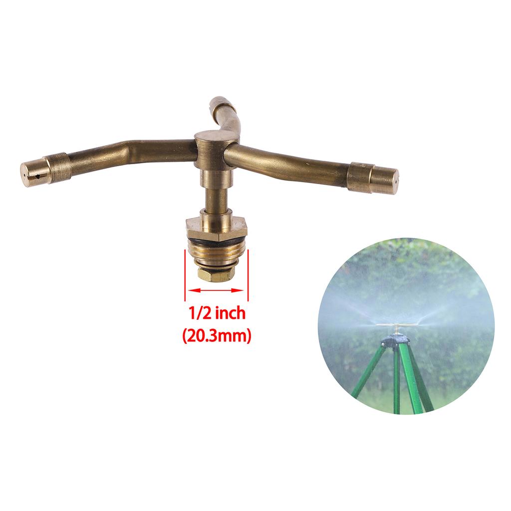2/3/4 Arm Rotating Brass Nozzle 360° Automatic 3-prong Lawn Flower Bed Sprinkler Garden Agriculture Horticulture Water Sprinkler