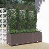 Vidaxl Garden Planter With Trellis, Brown, 120X40X136 Cm, Pp
