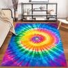 Colorful Tie-Dye Spiral Pattern Carpet, Vibrant Rainbow Home Decor Suitable for use as an anti-slip for living room bedroom sofas