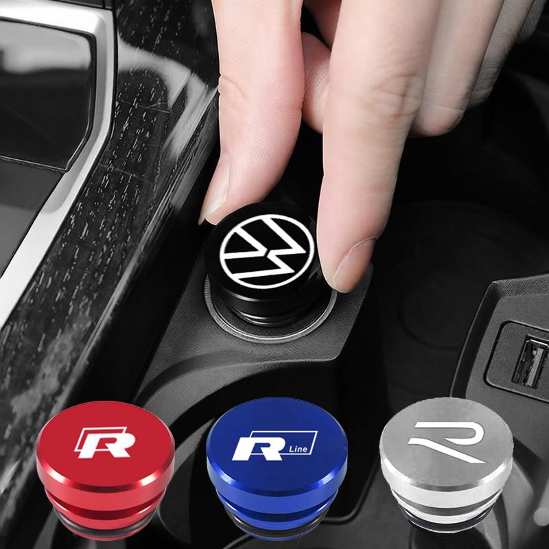 Metal Car Cigarette Lighter Plug Cover Dust Covers for Volkswagen VW R Line Golf Polo Jetta Passat Touareg Tiguan MK6 Scirocco