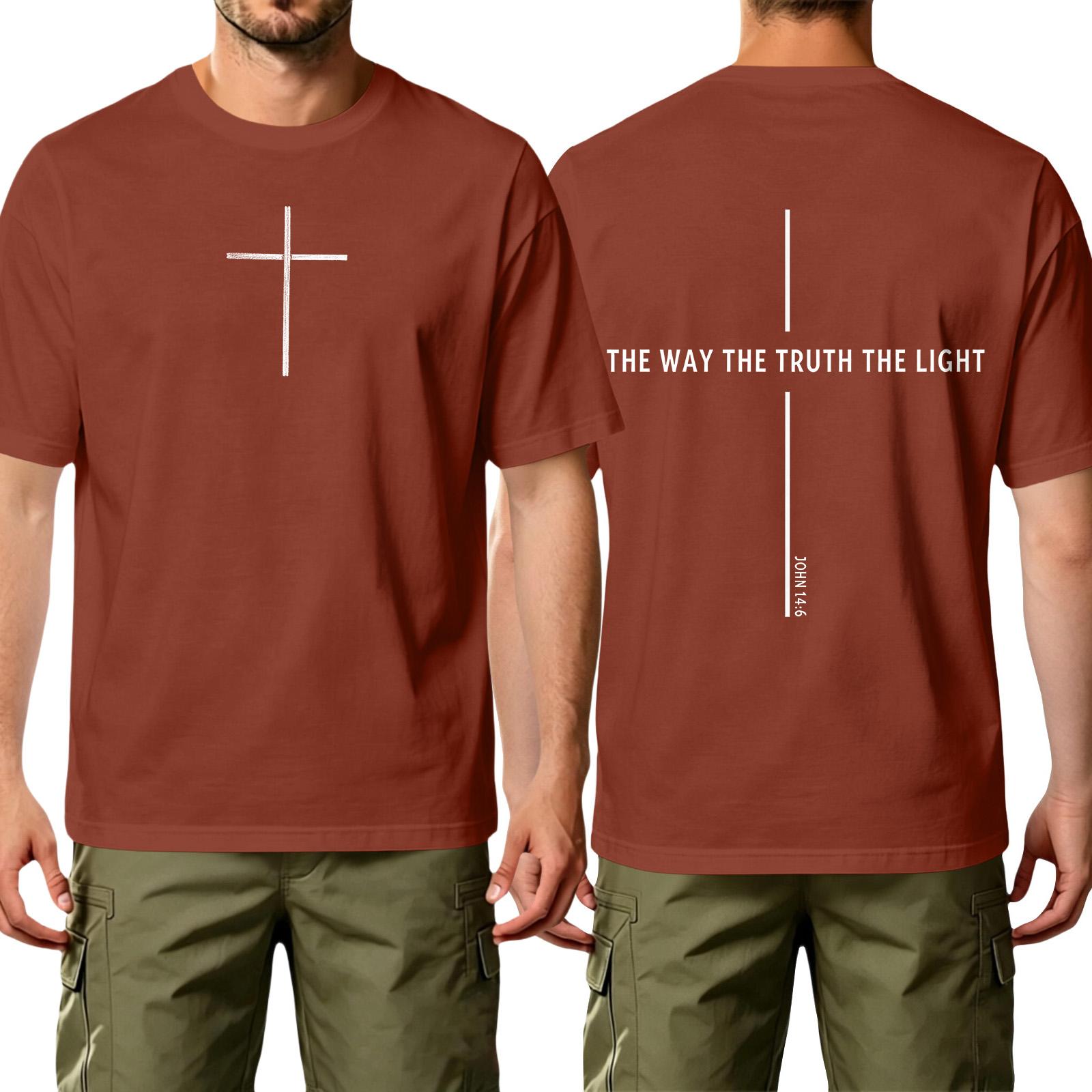 

Men s Casual Short Sleeve T-Shirt with Cross Print Crew Neck Relaxed Fit Lightweight Cotton Fabric Comfortable Everyday Wear XXXL