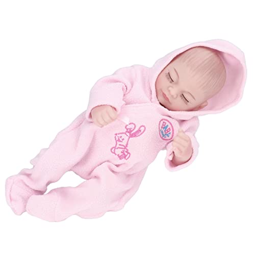 

10-inch Reborn Baby Doll, Soft Silicone Reborn Doll with Delicate Face, Comes with Pajamas, Washable, Realistic Baby Doll Toy, 10-inch, Closed Eyes, P