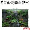 Stone Waterfall Forest Tapestry, Moss & Greenery Background Cloth, Calming Nature Wall Decor