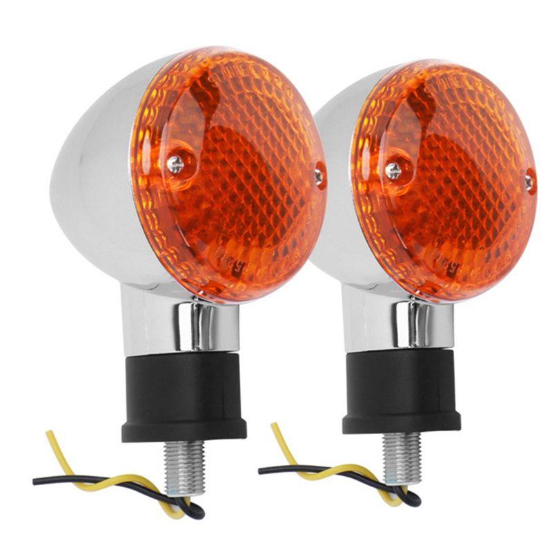 Powerful Motorcycle Turn Signal Light Retro Indicator Lamp Bulb Cafe Racer Blinker For Bolt Xv950 R/C Spec 2014-2018 White  Yellow