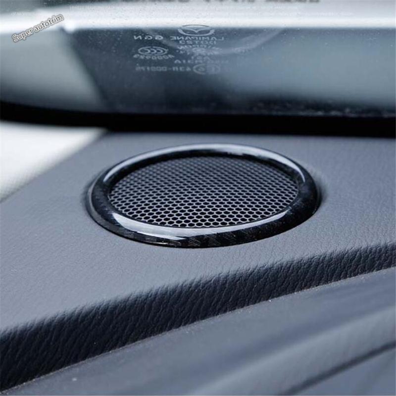 Steering Wheel / Gear Shift Panel / Water Cup Holder Cover Trim For Mazda CX-3 CX3 2016 - 2024 Carbon Fiber Accessories Interior