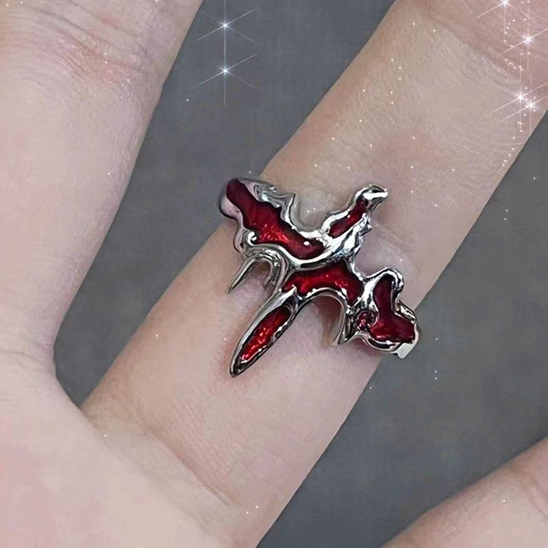 Cross Butterfly Personality Open Ring Female Sweet Cool Hottie Unisex Style Unique Index Finger Ring