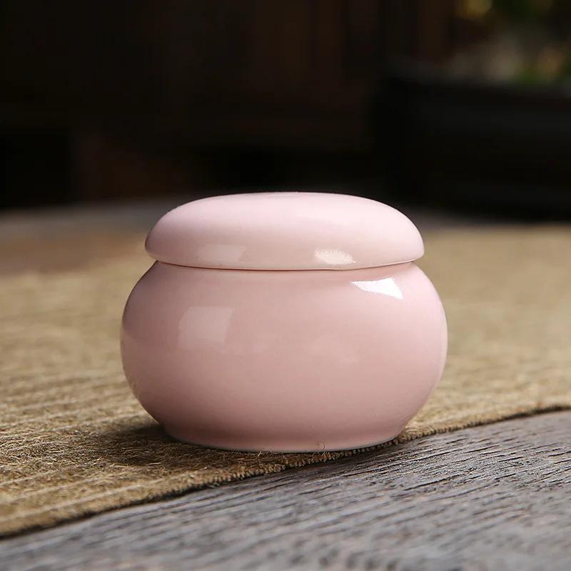 8 Colors Mini Tea Box Glazed Ceramic Jar Storage Boxes Pottery Airtight Coffee Kitchen Food Pots Ointment