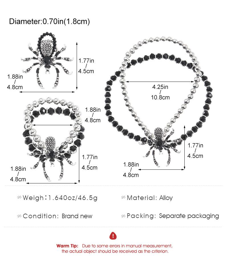 Yeni Gotik Siyah Örümcek Boncuklu Bileklik Kadınlar Erkekler için Eşsiz Örümcek Ağı Charm Koyu Kişilik El Yapımı Takı Hediyeler Aksesuarlar