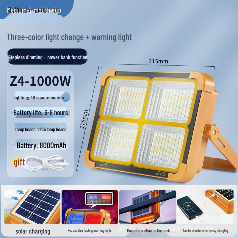 Solar-Powered LED Outdoor Stall Light - Emergency Lighting with Long Battery Life