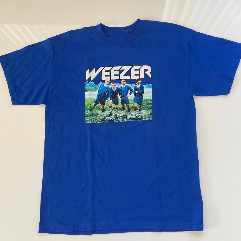 

Vtg Weezer Band Concert Tour Heavy Cotton Blue Full Size Unisex Shirt MM1499 5XL різнокольоровий