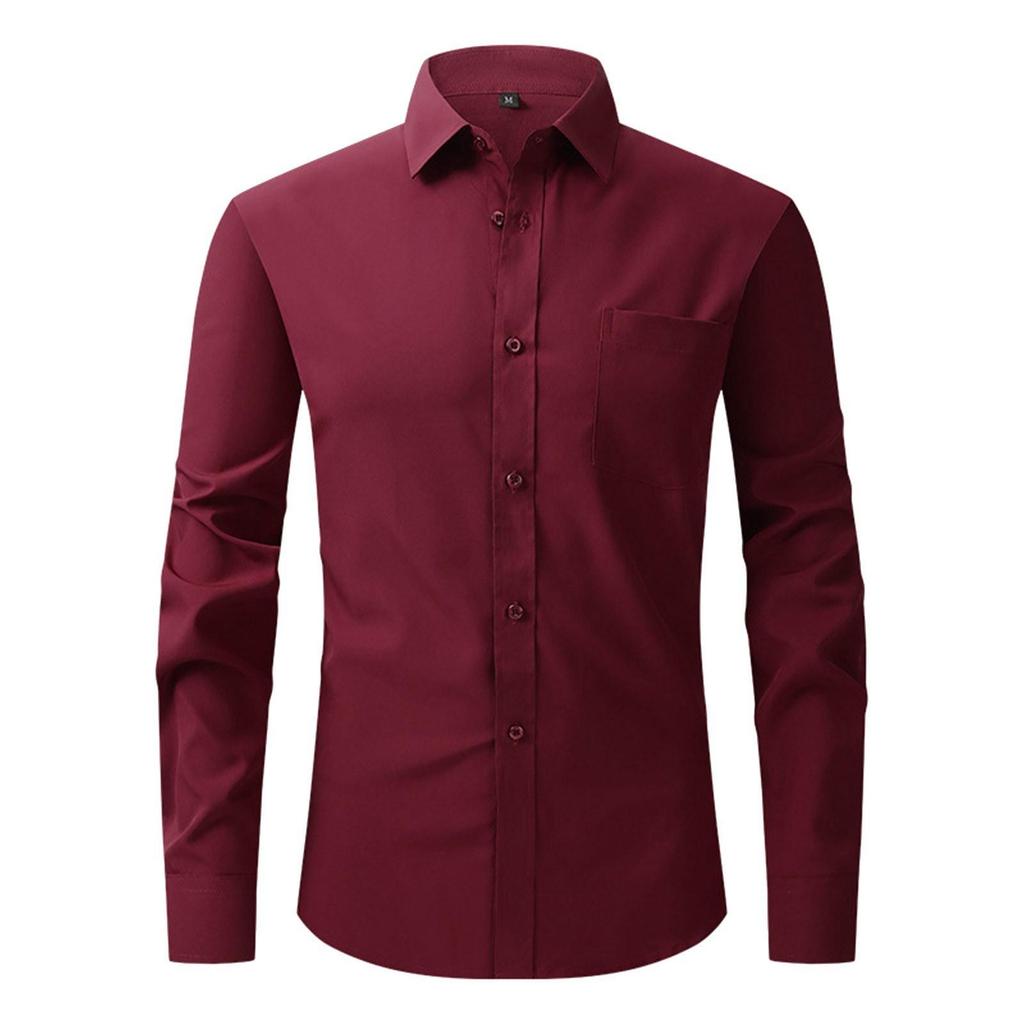 Vierseitiges Stretch-Hemd für Herren, Business-Casual-Langarmshirt
