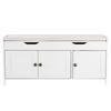 Shoe Bench, 1050 X 350 X 503 Mm Entryway Bench with Lift Top Storage and Seat Cushion, 250lbs Shoe Storage Rack with 3 Cabinets and Height Adjustable