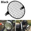 Durable 6.5" Metal Retro Motorcycle Headlight Lamp Square Mesh Grille Cover Mask