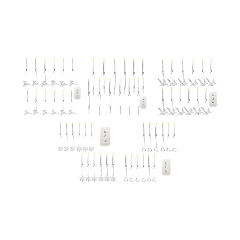 12 Pieces Christmas Tree Candles Decoration LED Candlesticks LED Short Taper Candles for Home Bedroom Halloween Holiday Wedding