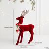 Glitter Antler Christmas Deer Statue Wine Red Xmas Decoration  Christmas Scene Layout