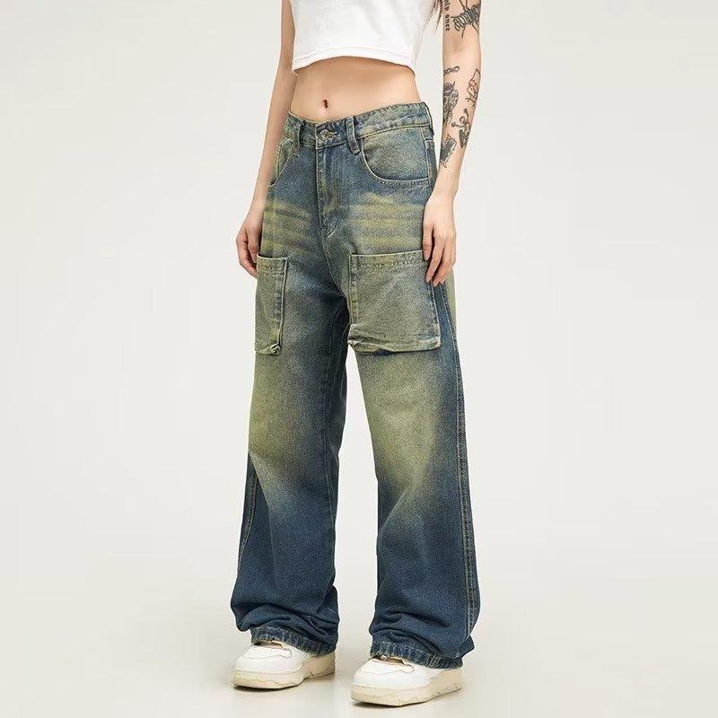 JYL Men s Cargo Pants Foreign Trade American Vintage Loose Premium Denim S бездна
