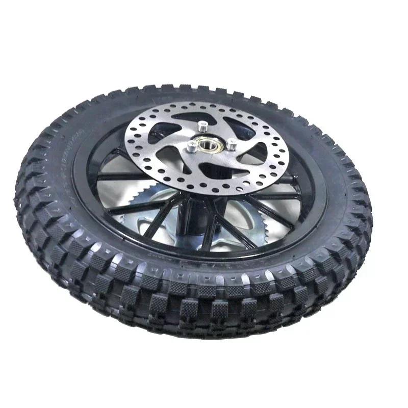 Pocket Bike Mini Moto Gasroller Vordere Hintere Felge Lager Bremsscheibe Rotor Ritzel Für Reifen 12,5 x 2,75 Schlauch 12 1/2*2,75