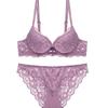 Set Reggiseno e Slip in Pizzo Floreale Nudo Push Up con Ferretto Set Lingerie con Slip a Bikini