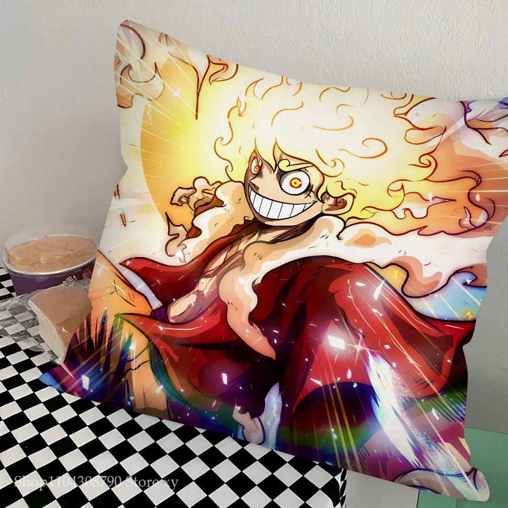 One Anime Pieces Monkey D. Luffy Pillow Case Fashion Square Pillowcase Bedroom Sofa Room Ins Decoration Leisure Cushion Cover